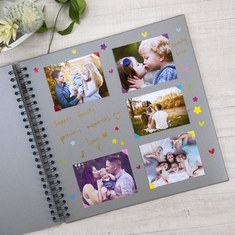 Gearchic 12 x 12 Inch Large DIY Scrapbook Photo Album with Window Design Cover 80 Pages Craft Paper Memory Book for Weeding Anniversary Travel and Baby (Gray) - Image 3